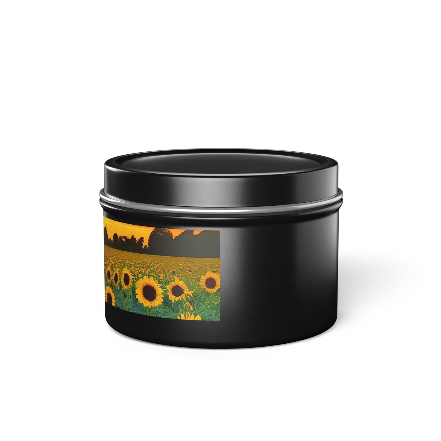 Beautiful Scented Sunflower Tin Candles