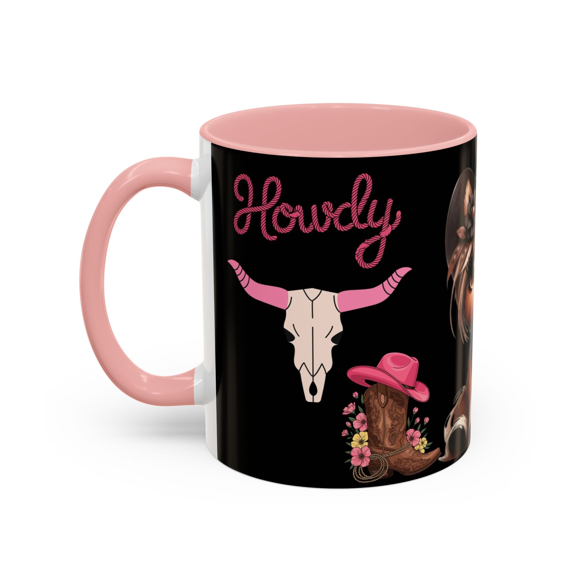 Cowgirl Coffee Mug — Howdy Pink Western Accent Mug (11/15oz)