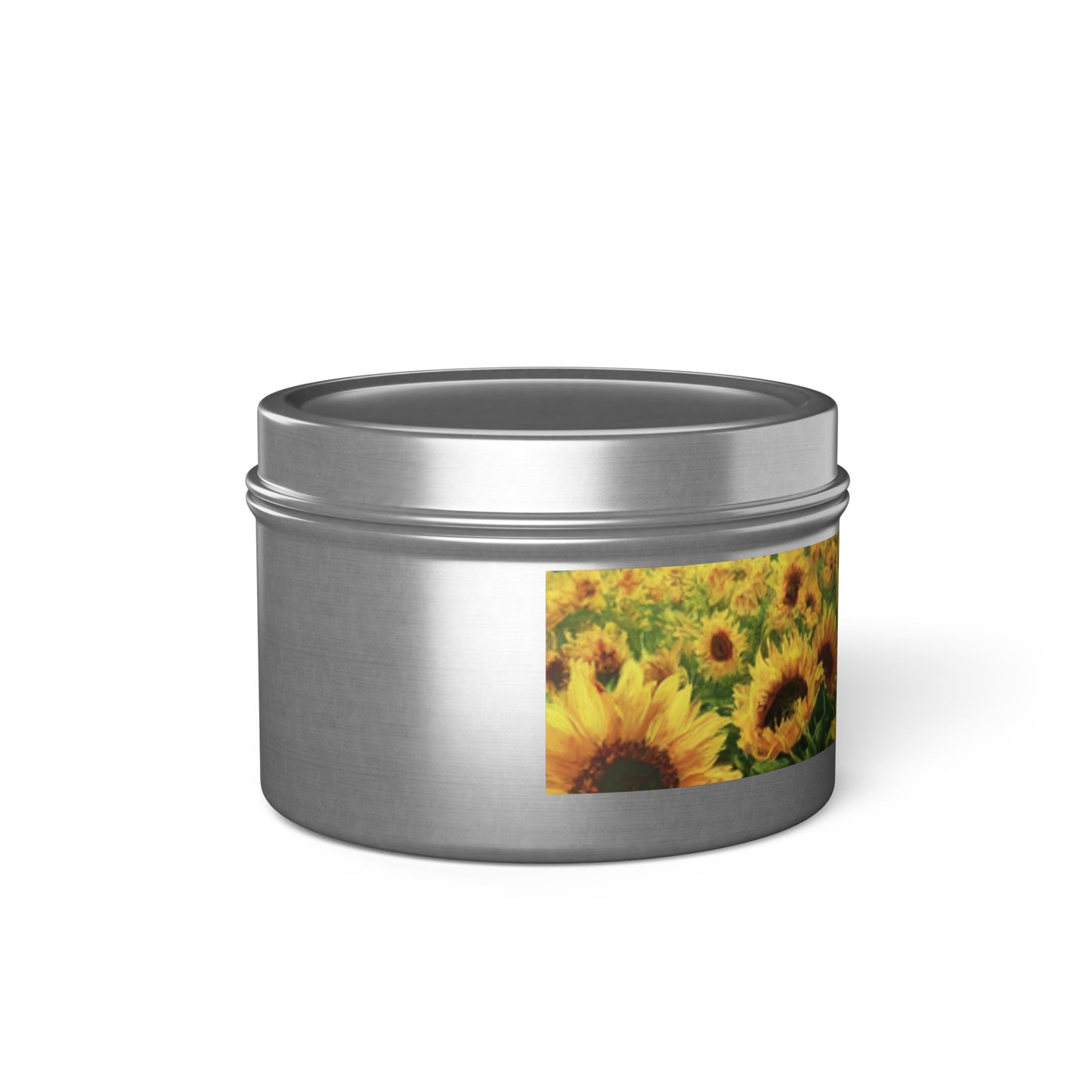 Soothe Your Soul: Sunflower Design Scented Soy Tin Candles