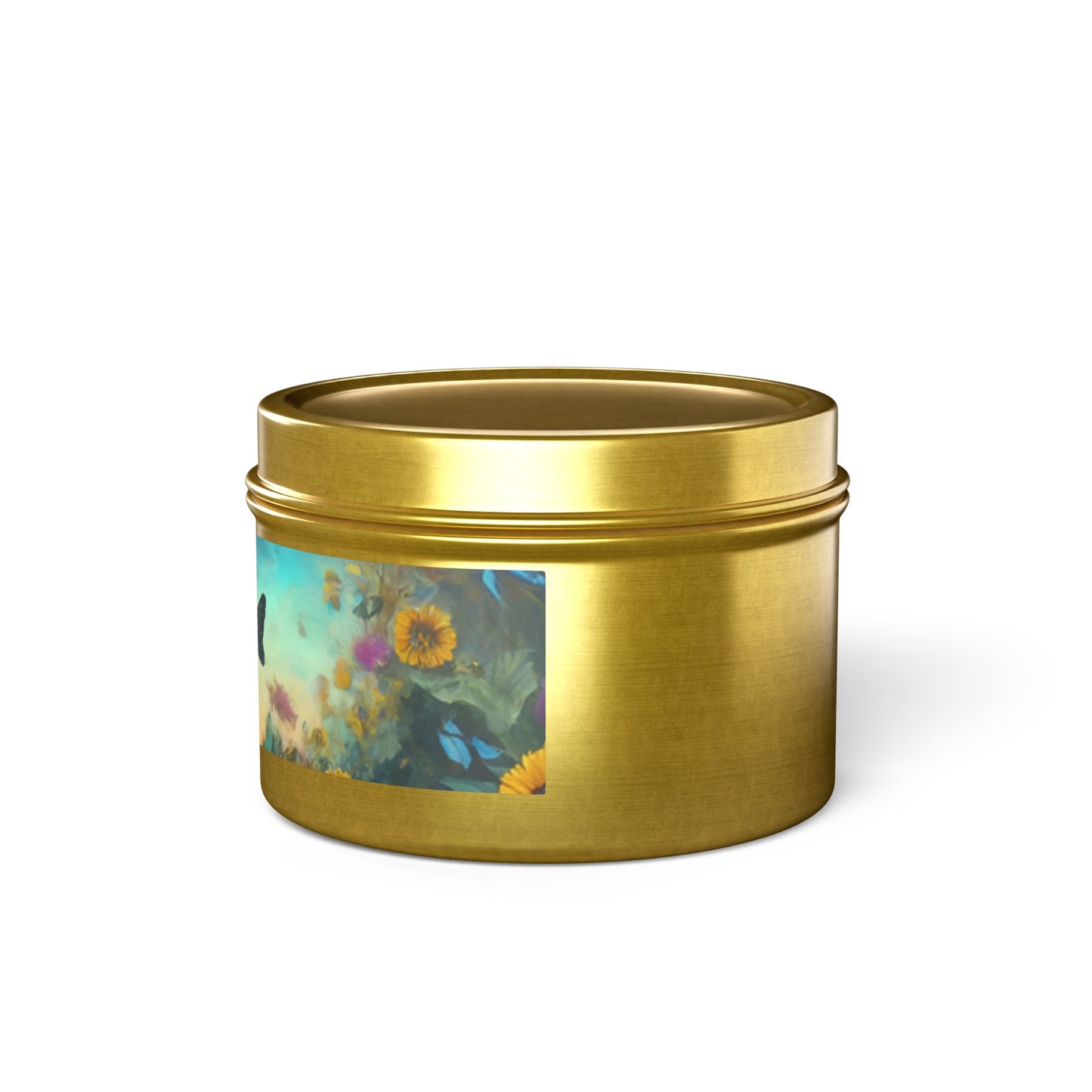 Beautiful Sunflower Design Tin Candles