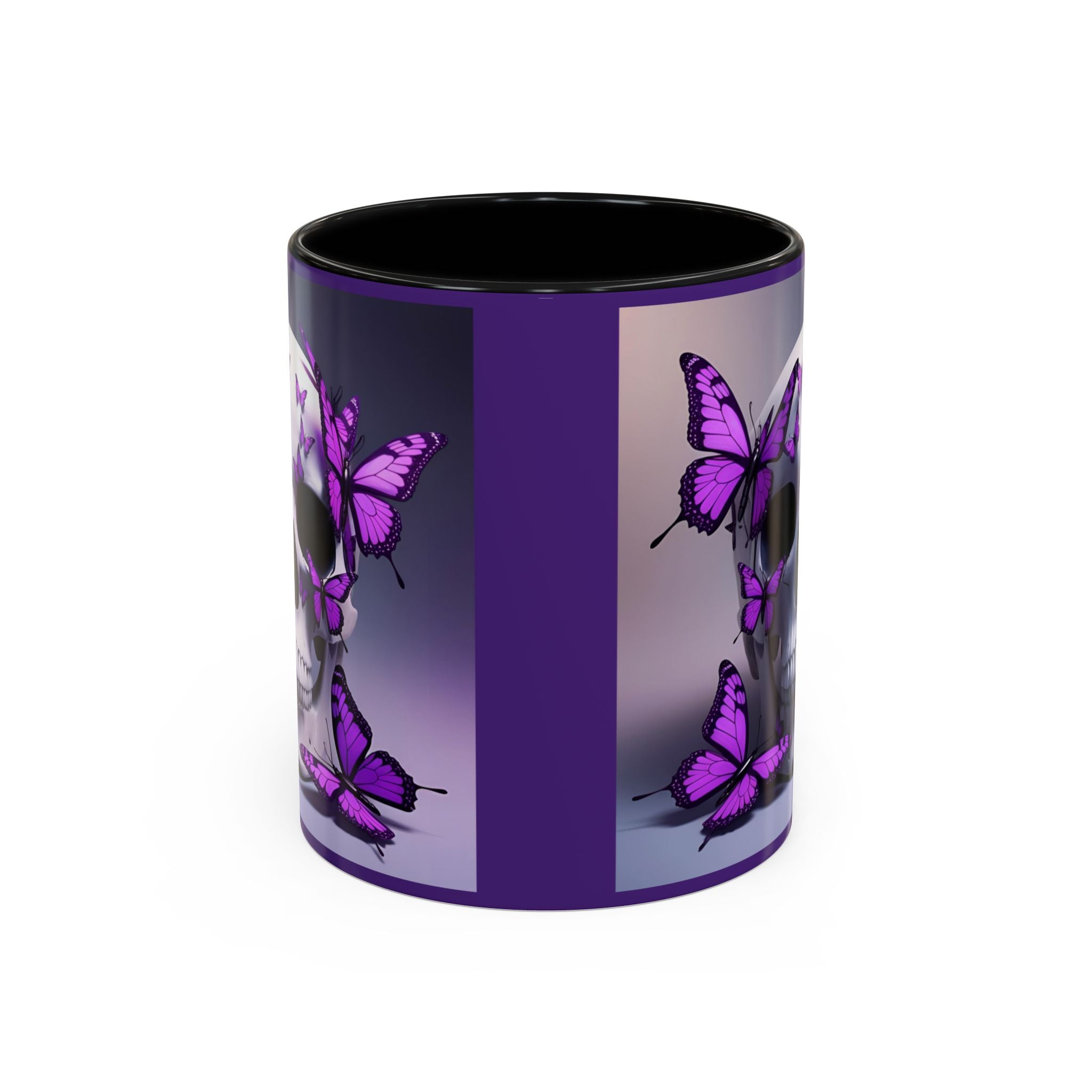 Coffee Mug Gothic Skull Butterfly Accent Design 11/15oz