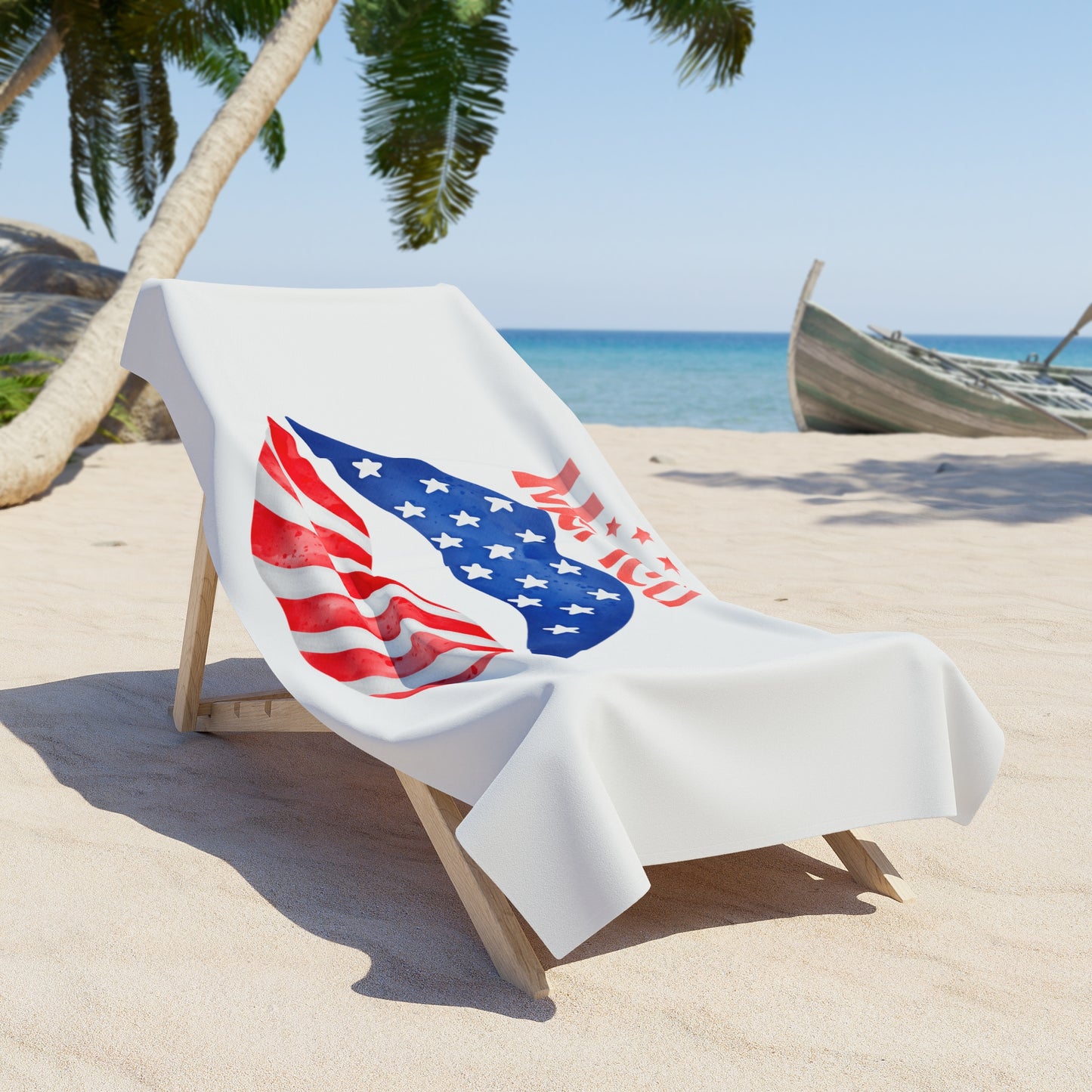 Beach Towel with Stars, Stripes, Merica Pride: Gear Up for Your Fourth of July Celebration!