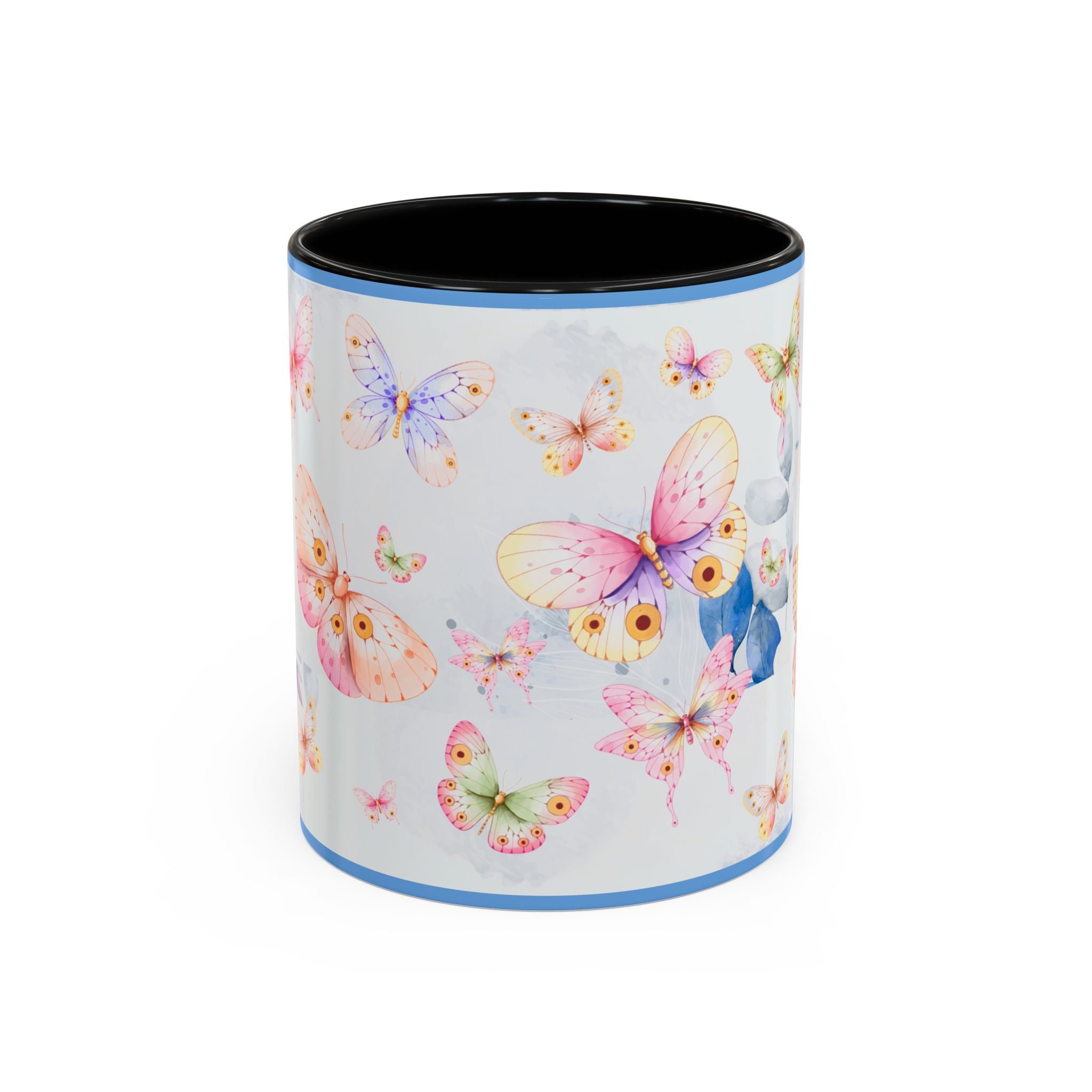 Floral Pastel Coffee Cup Butterfly Garden Accent Mug