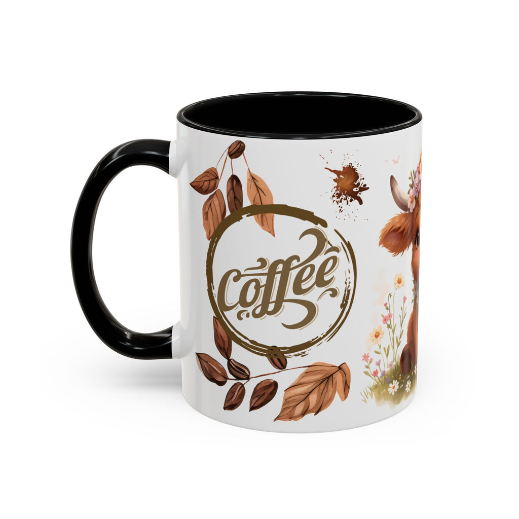 Floral Baby Cow Coffee Mug | Accent Coffee Mug 11oz 15oz