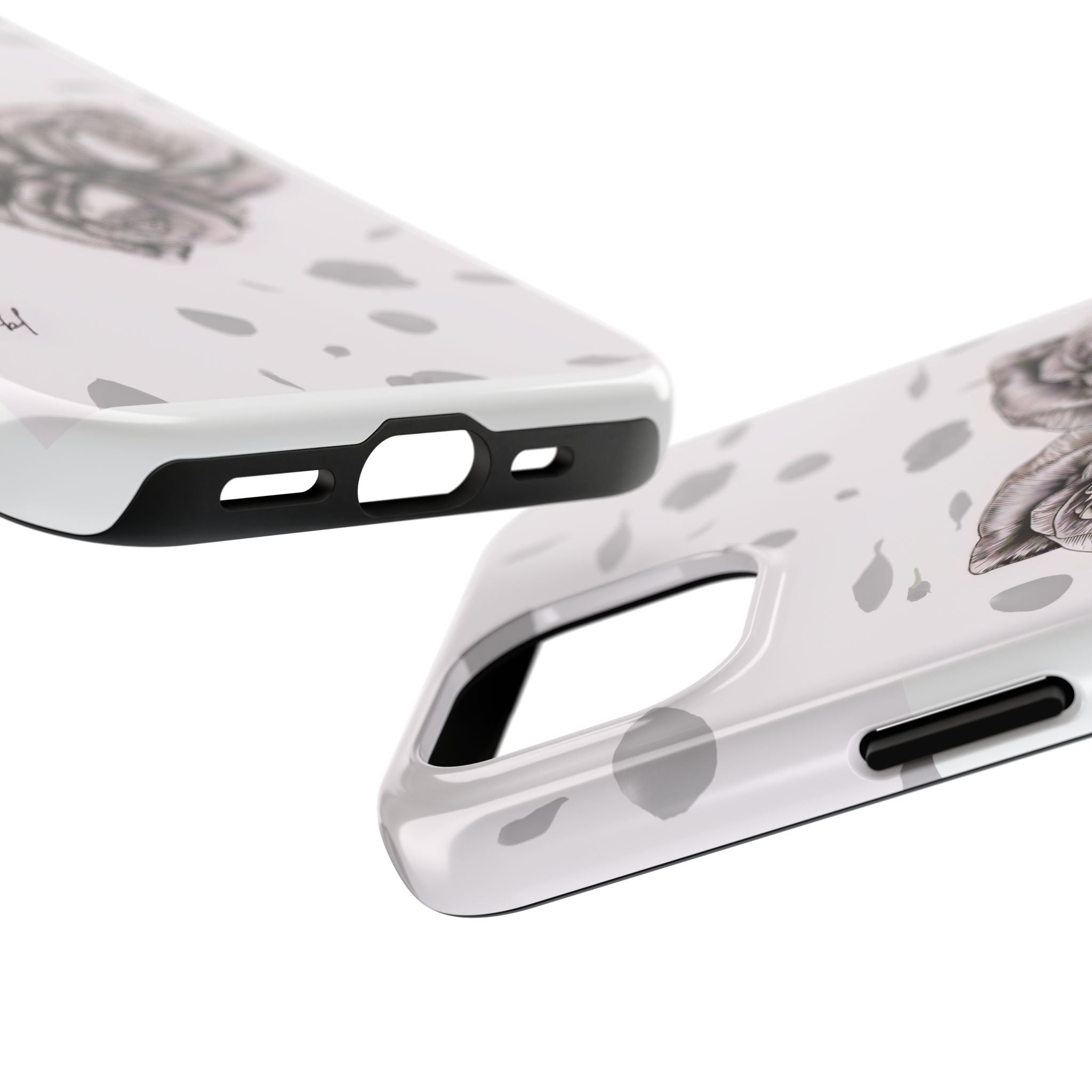 IPhone Phone Case Artistic Floral Tough Phone Cases - Heart Rose Design