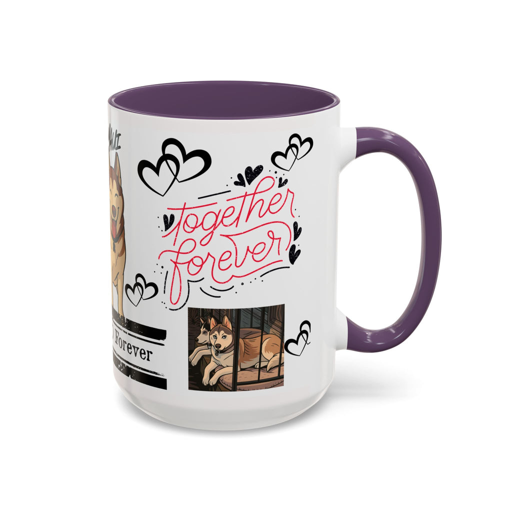 Husky Couple Coffee Mug — “Together Forever” Personalized Pet Lovers Gift