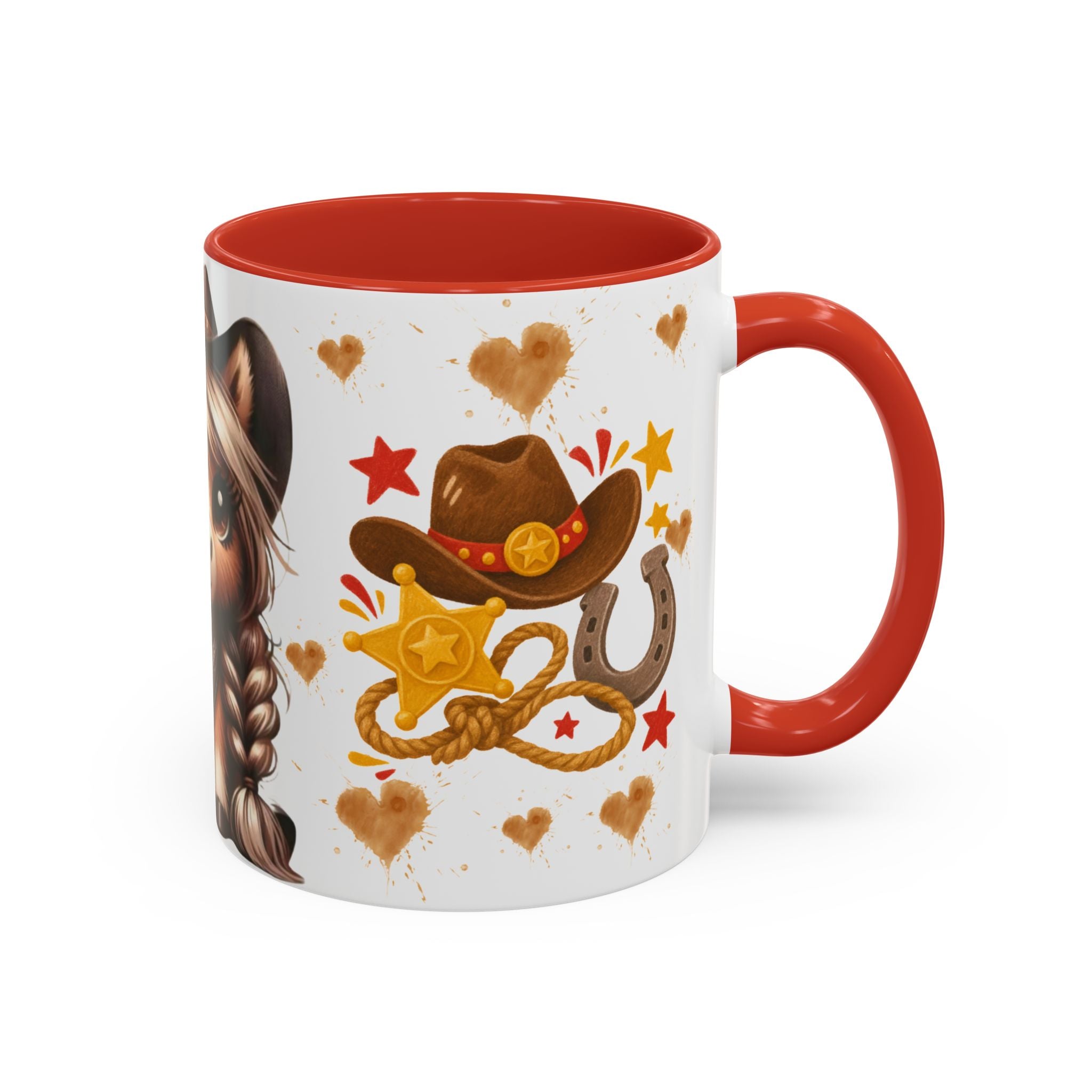 Cowgirl Pony Mug | Cute Western Horse Coffee Cup, Accent Black Handle