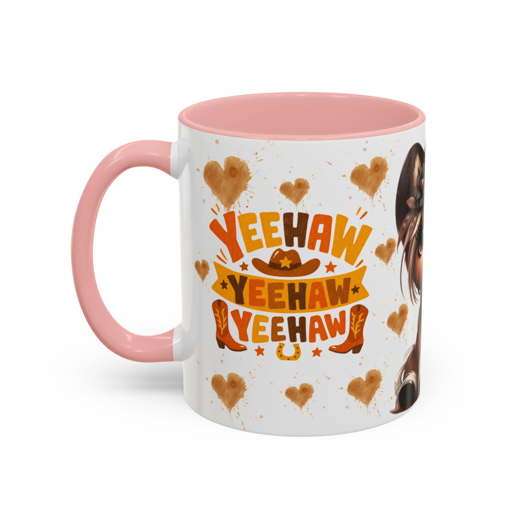 Cowgirl Pony Mug | Cute Western Horse Coffee Cup, Accent Black Handle