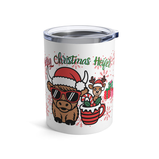 Holiday Snowflake Gift 10oz Merry Christmas Reindeer Tumbler Design