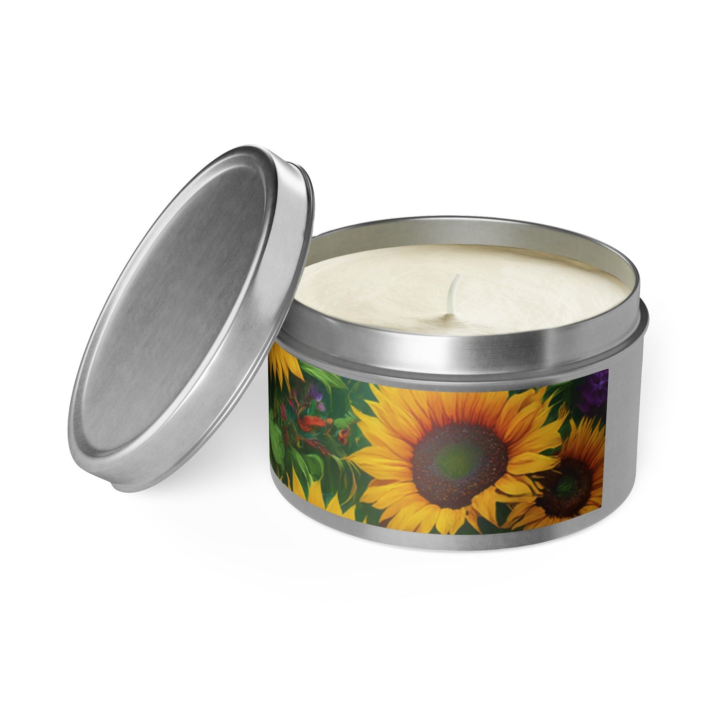 Sunflower Design Soy Wax Blend Tin Candles