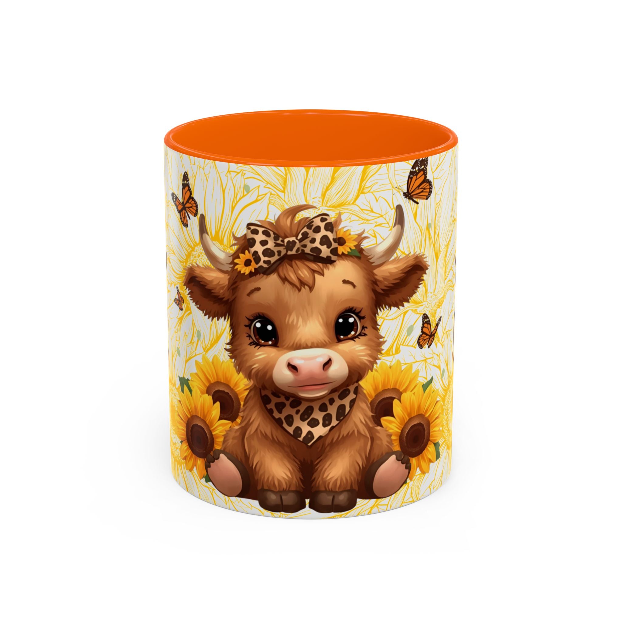 Highland Cow Cup Cute Sunflower Coffee Mug 11 and 15oz Size