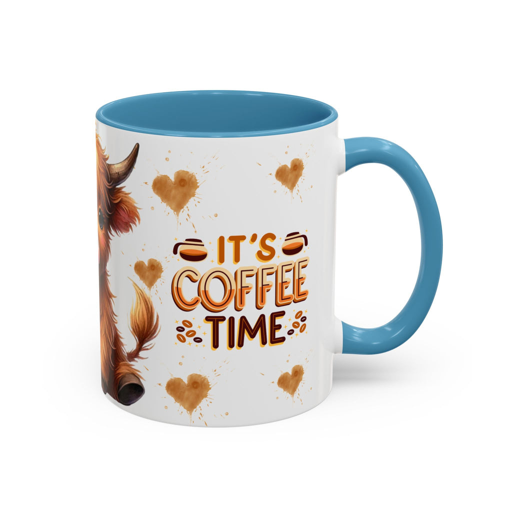 Cute Highland Cow It's Coffee Time Mug | Accent Coffee Mug