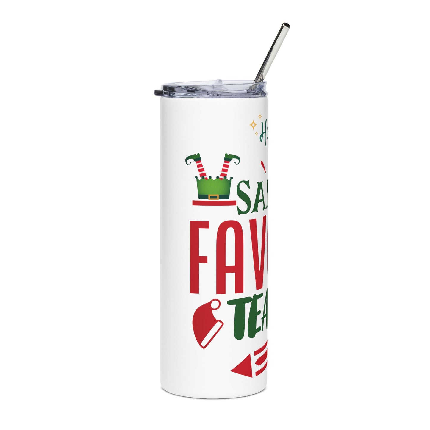 Santa’s Favorite Teacher 20oz Stainless Tumbler Holiday Teacher Gift
