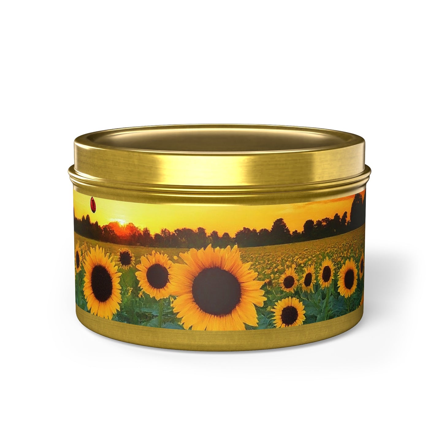 Beautiful Scented Sunflower Tin Candles