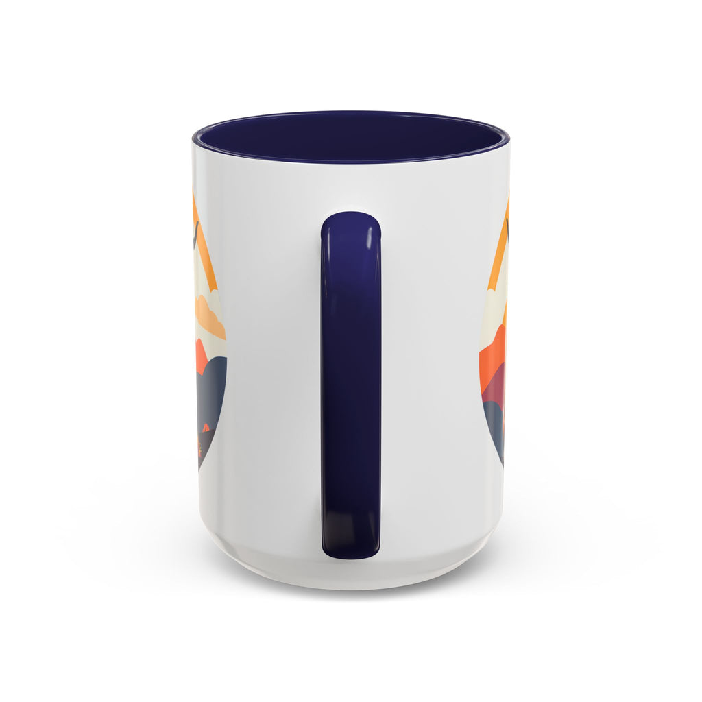 Highland Cow Coffee Mug Retro Sunset Accent 15oz
