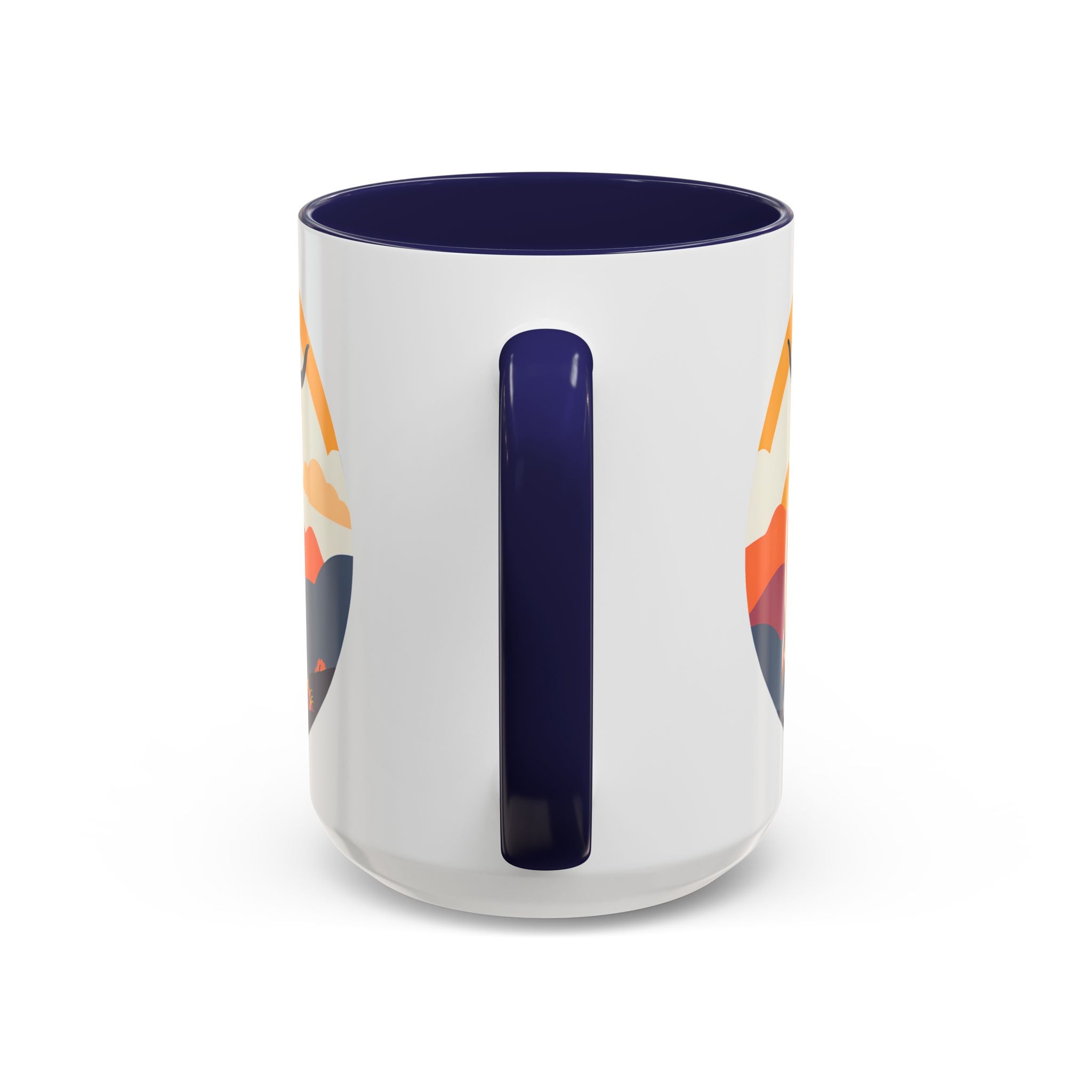 Highland Cow Coffee Mug Retro Sunset Accent 15oz