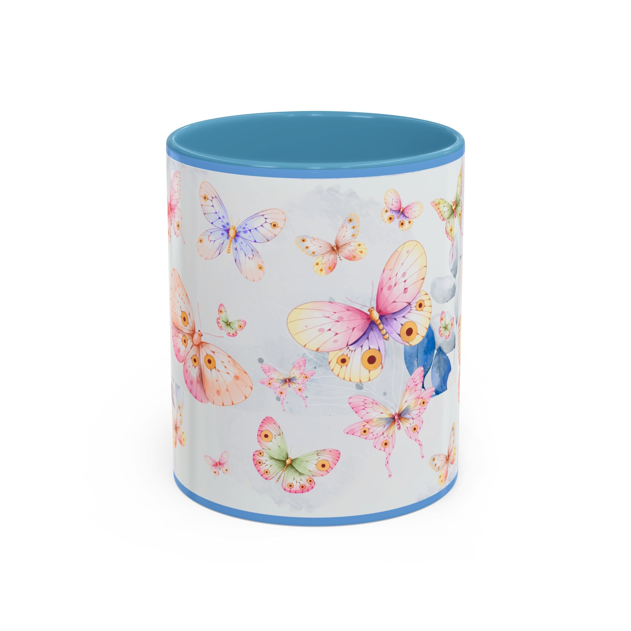 Floral Pastel Coffee Cup Butterfly Garden Accent Mug