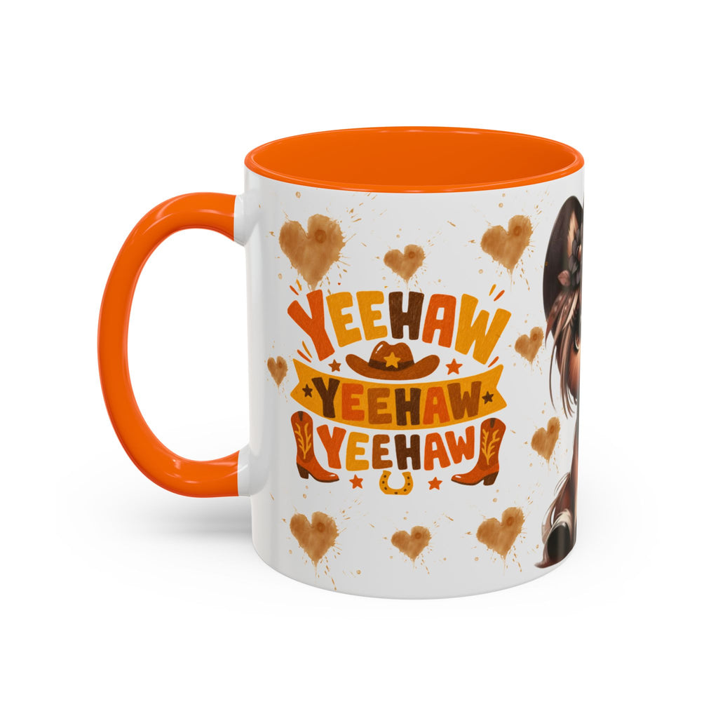 Cowgirl Pony Mug | Cute Western Horse Coffee Cup, Accent Black Handle