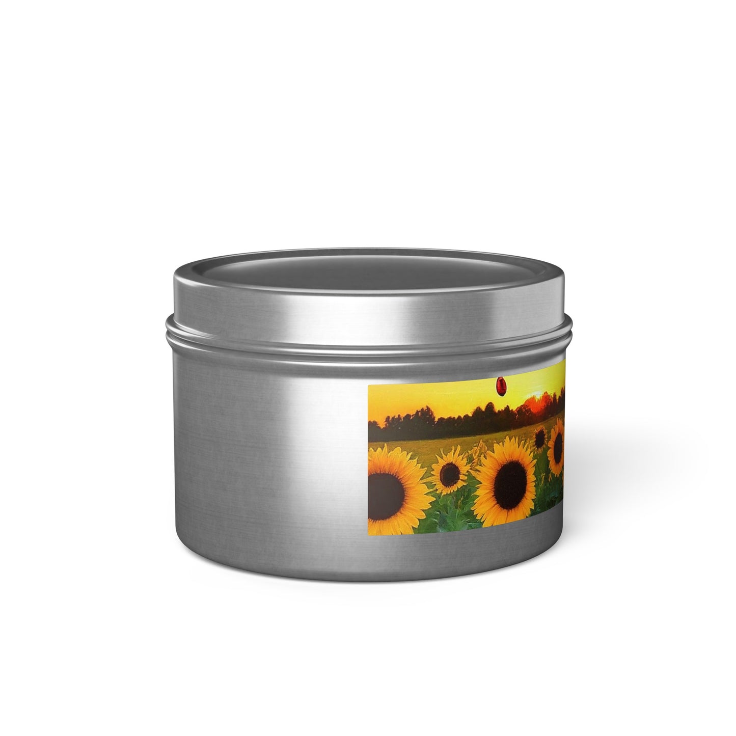 Beautiful Scented Sunflower Tin Candles