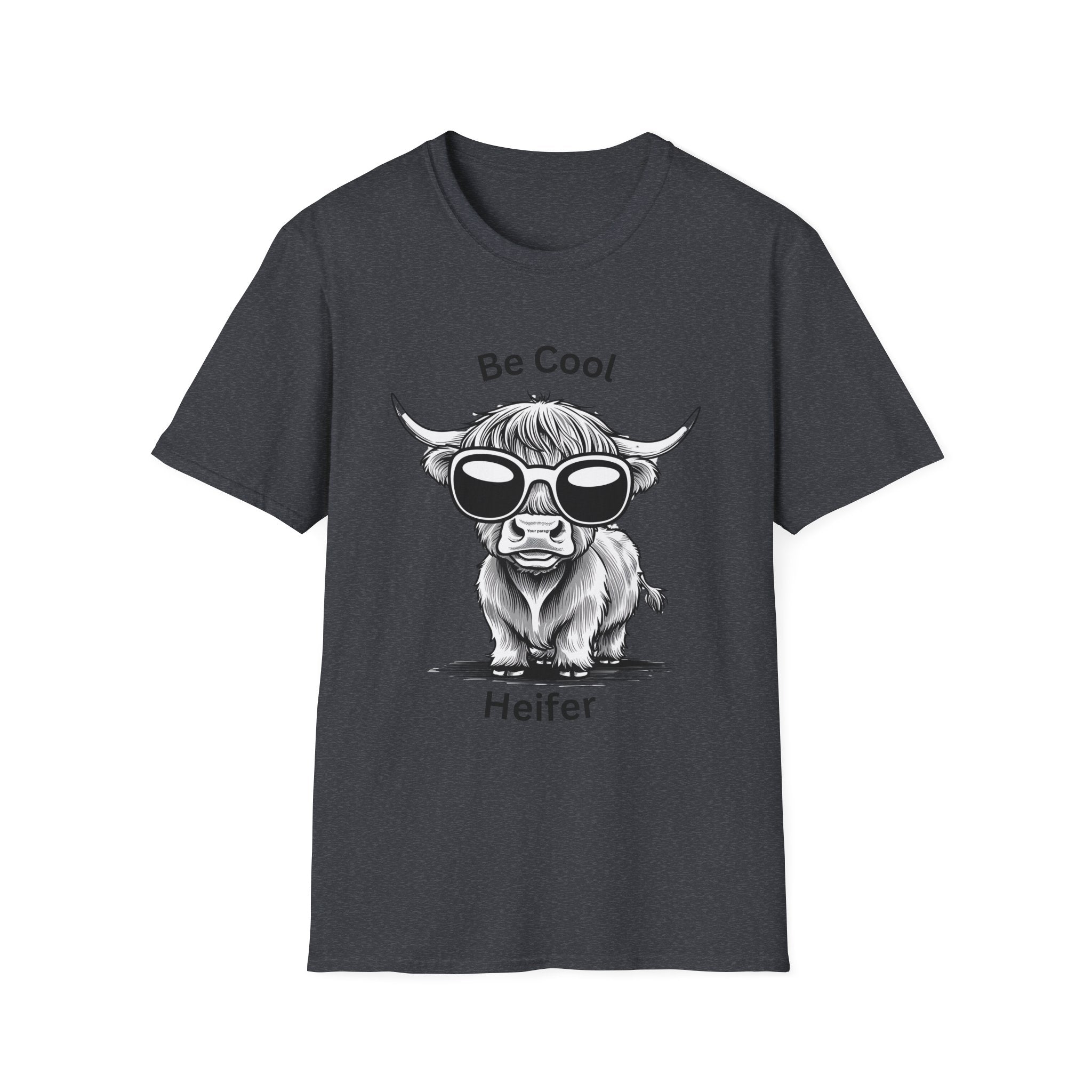 Cool Heifer Unisex Softstyle T-Shirt - Be Cool Graphic Tee for Animal Lovers