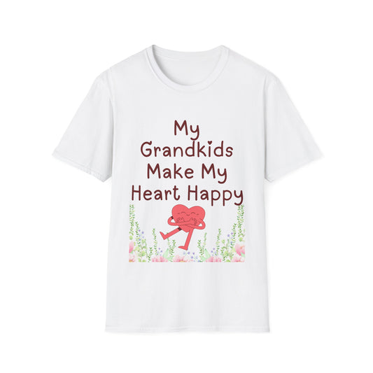 Hearts Full, Smiles Wide: New "My Grandkids Make My Heart Happy" Tees! Softstyle T-Shirt