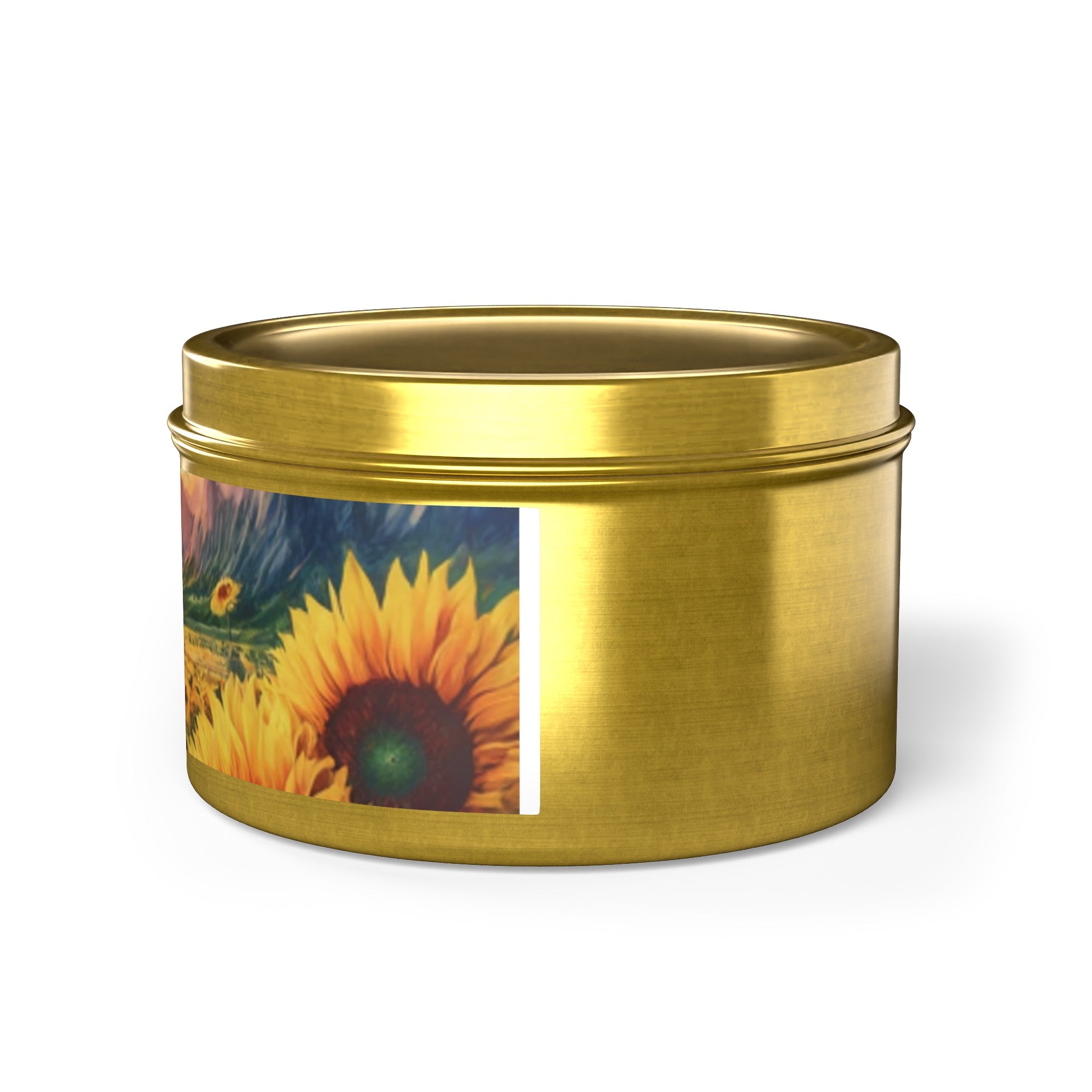 Beautiful Scented Sunflower Design Tin Candles
