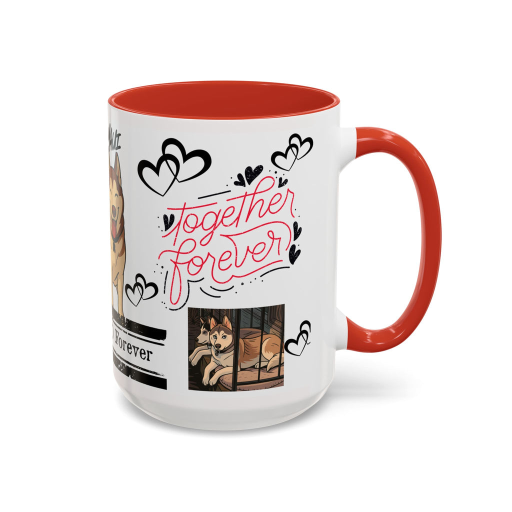 Husky Couple Coffee Mug — “Together Forever” Personalized Pet Lovers Gift