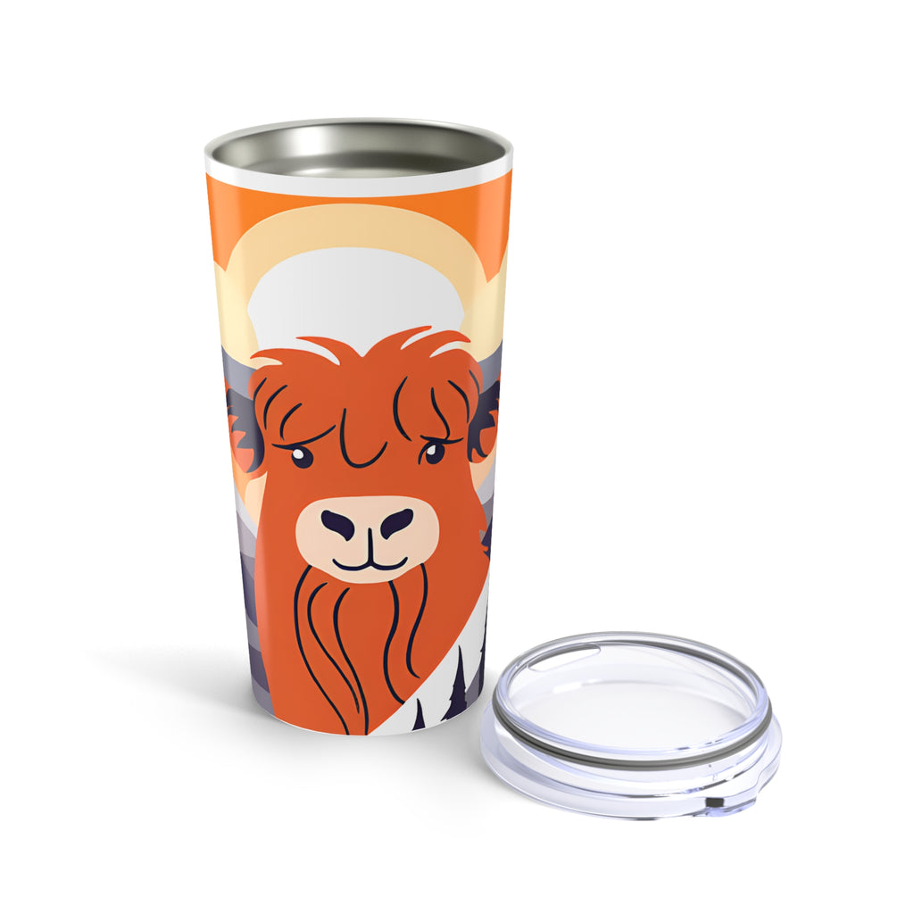 Highland Cow Travel Tumbler Cute Orange Scottish Cattle Insulated Cup 20oz