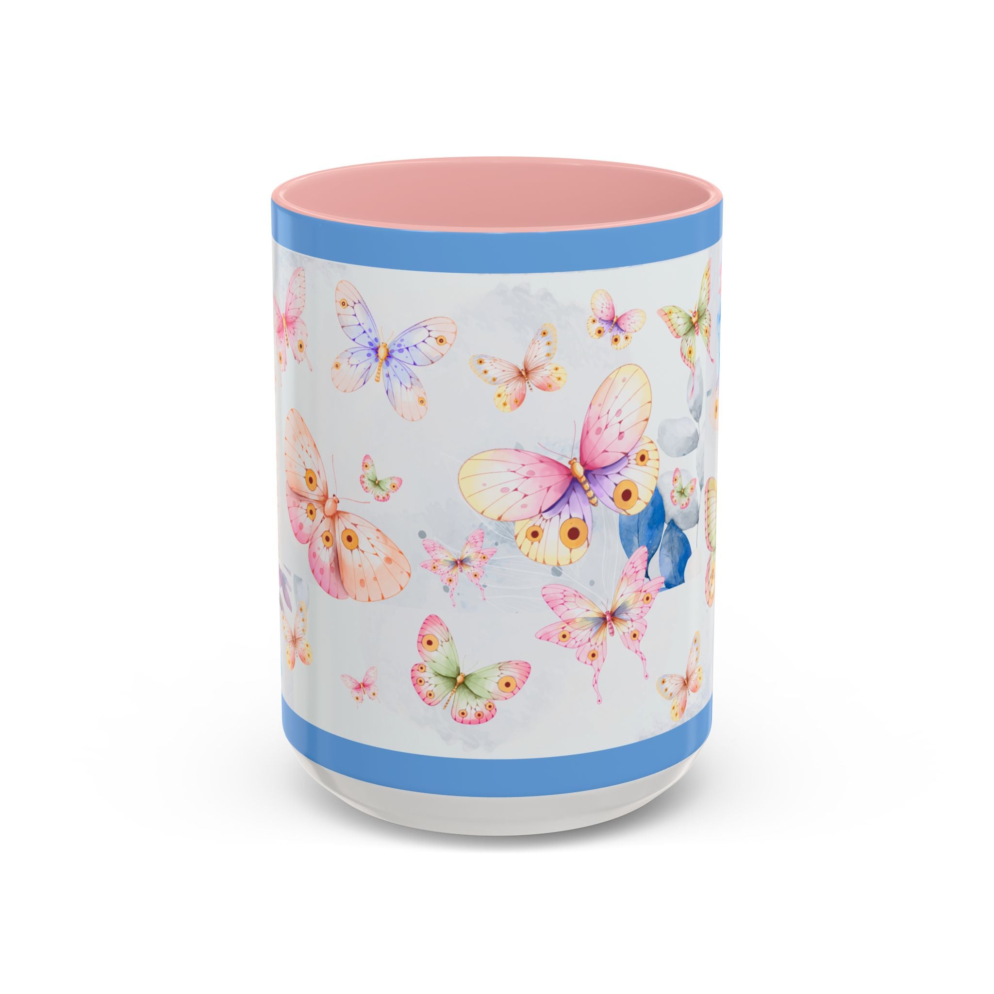 Floral Pastel Coffee Cup Butterfly Garden Accent Mug