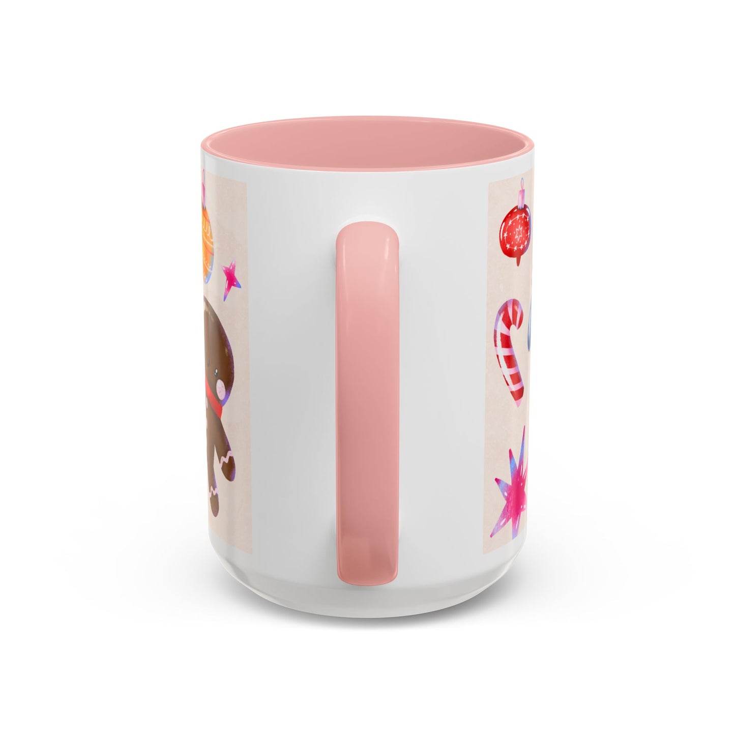 Christmas Time Accent Coffee Mug — Festive Gingerbread & Ornaments Holiday Mug (11/15 oz)