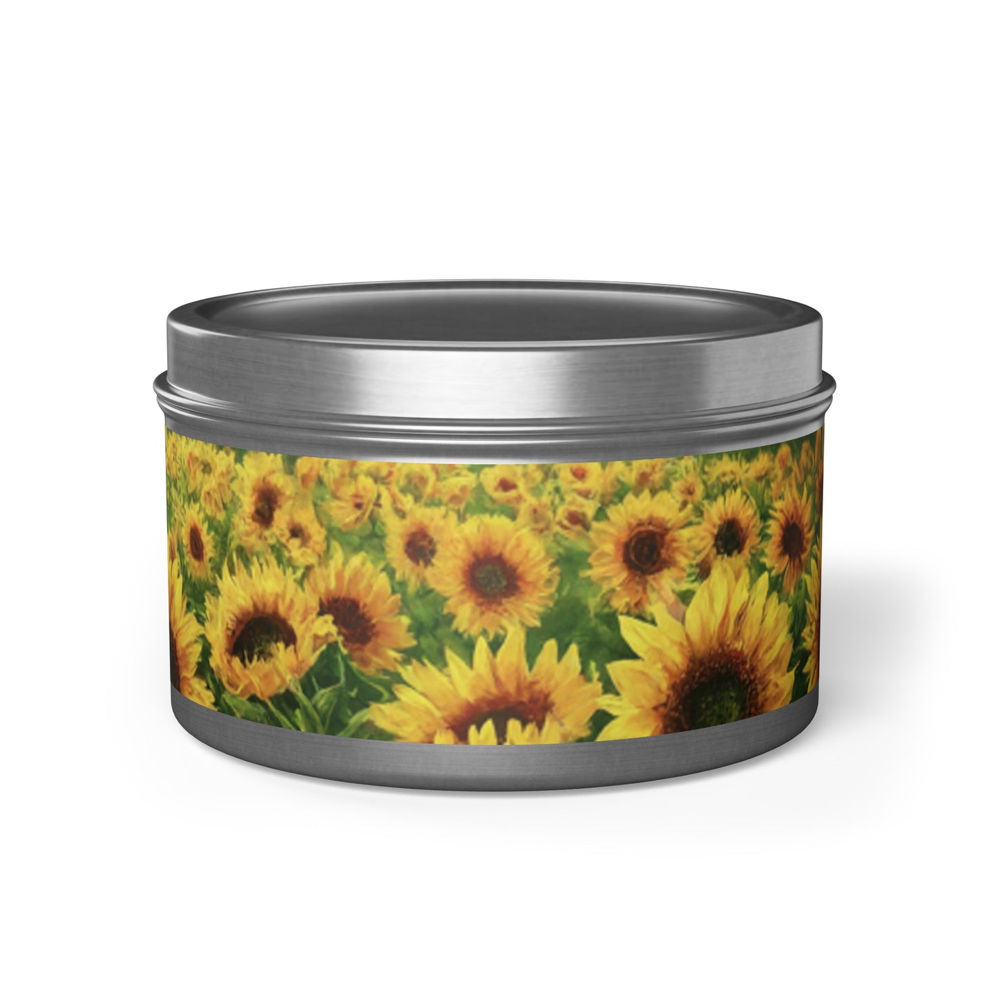 Soothe Your Soul: Sunflower Design Scented Soy Tin Candles