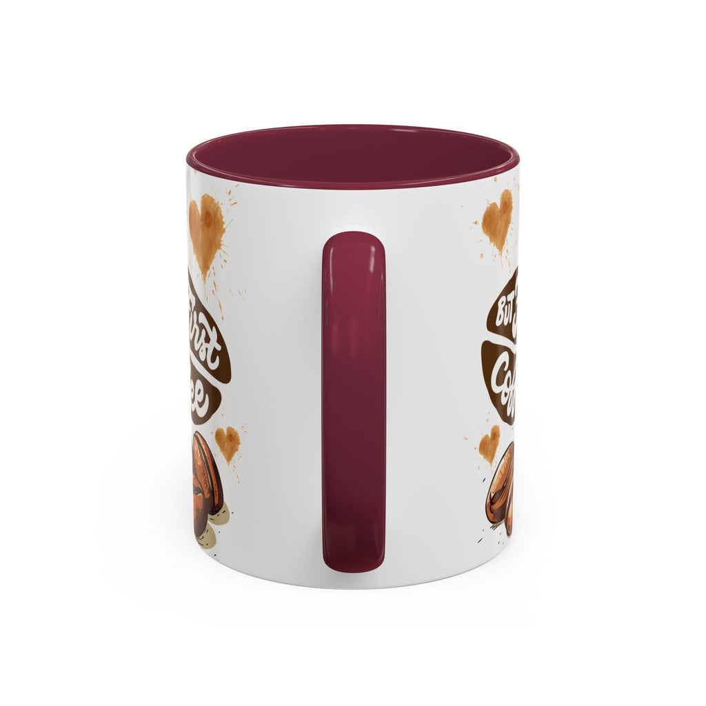 Cute Highland Cow Coffee Mug — "But First Coffee" Colorful Ceramic Mug (11oz/15oz)