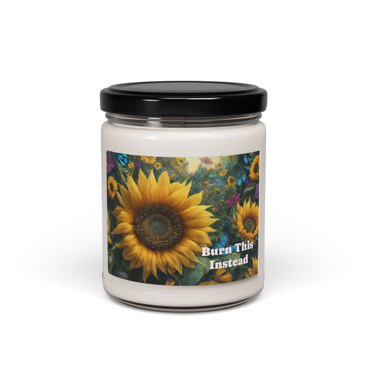 Sunflower Scented Soy Candle, Aromatic Candles for Home, Relaxing Gift, Eco-Friendly Candle, Nature-Inspired Decor, Burn This Instead