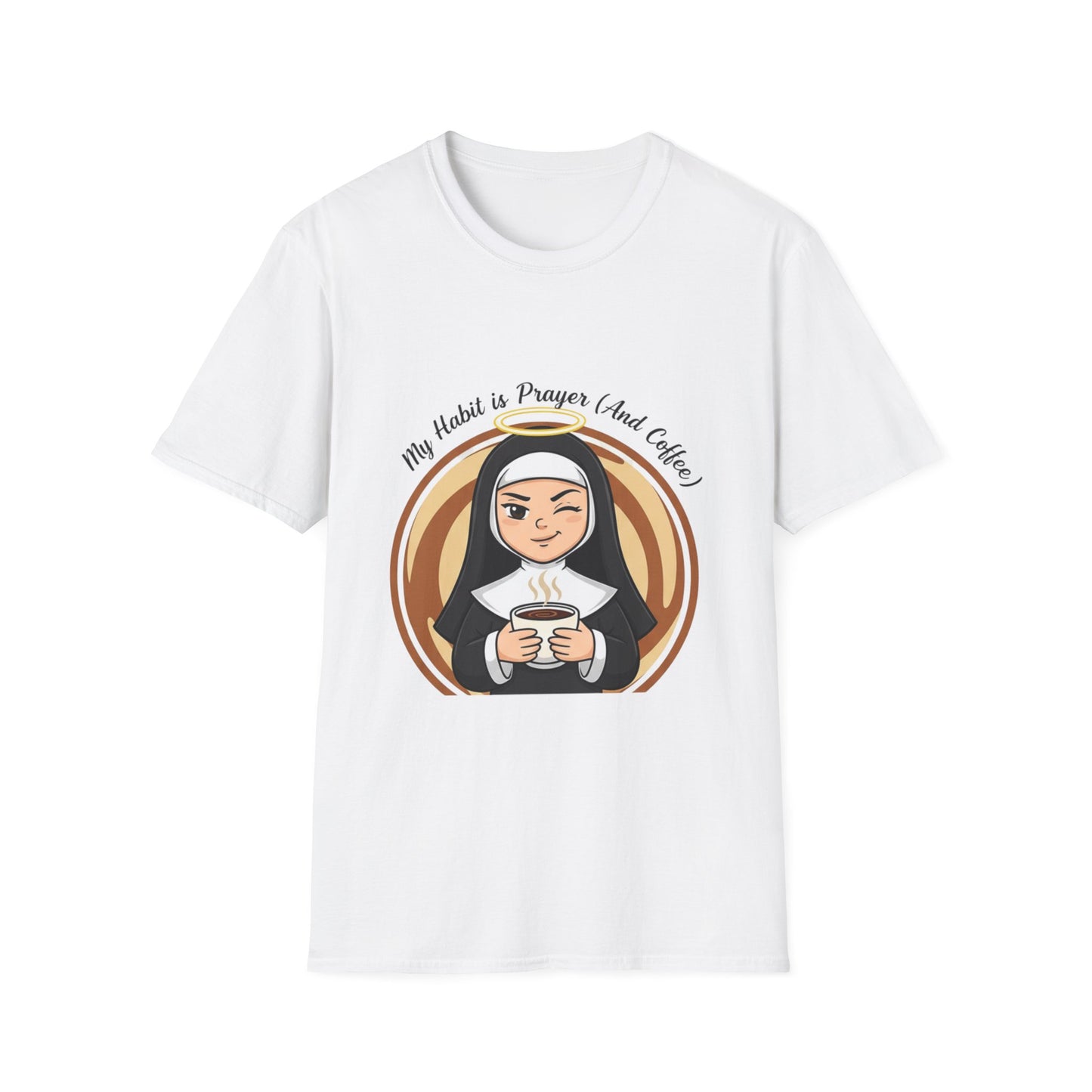 Coffee Lover's Prayer T-Shirt, Funny Nun Shirt, Faith & Humor Tee