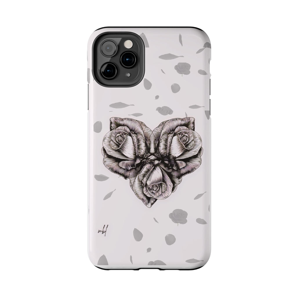 IPhone Phone Case Artistic Floral Tough Phone Cases - Heart Rose Design