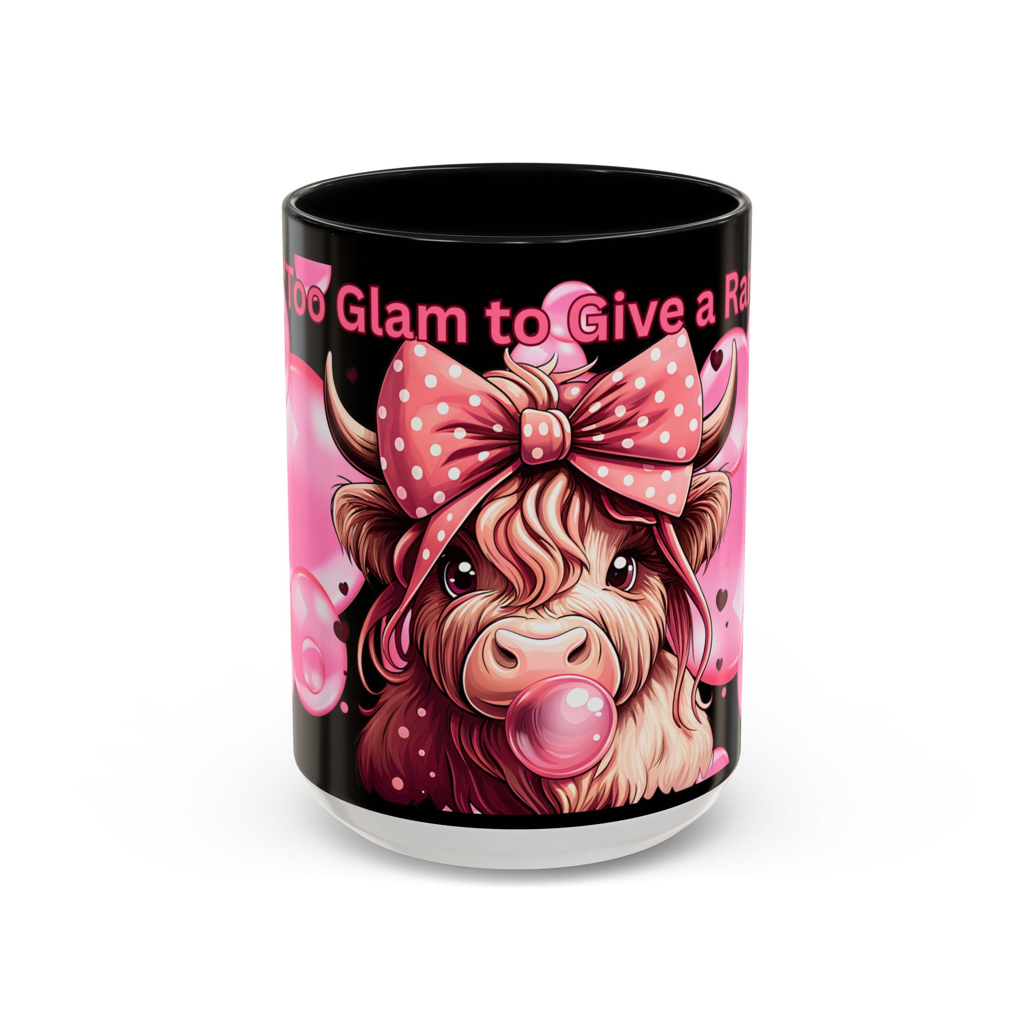 Glam Highland Cow Coffee Mug Too Glam to Give a Ram Accent Mug