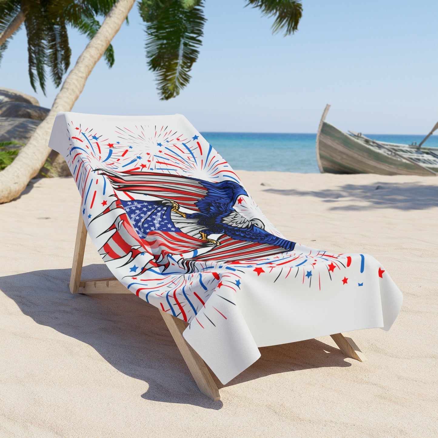 Beach Bliss with an American Eagle Beach Towel for the Fourth of July