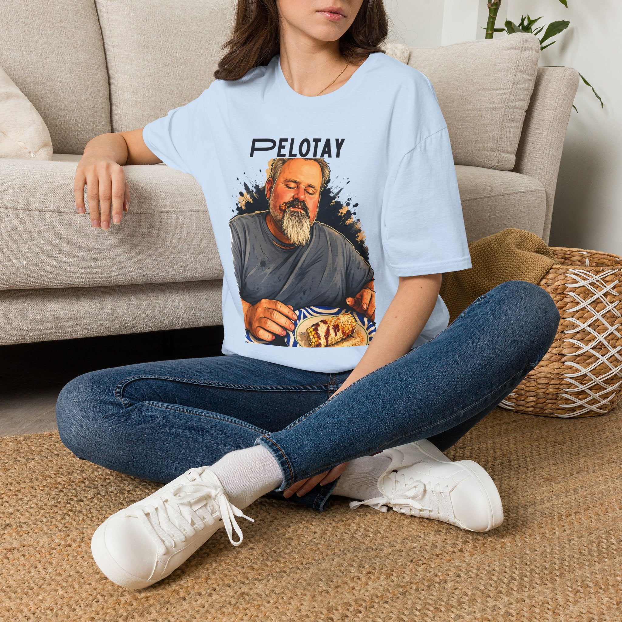 Pelotay Portrait T‑Shirt — Relaxed Bearded Man Graphic Tee
