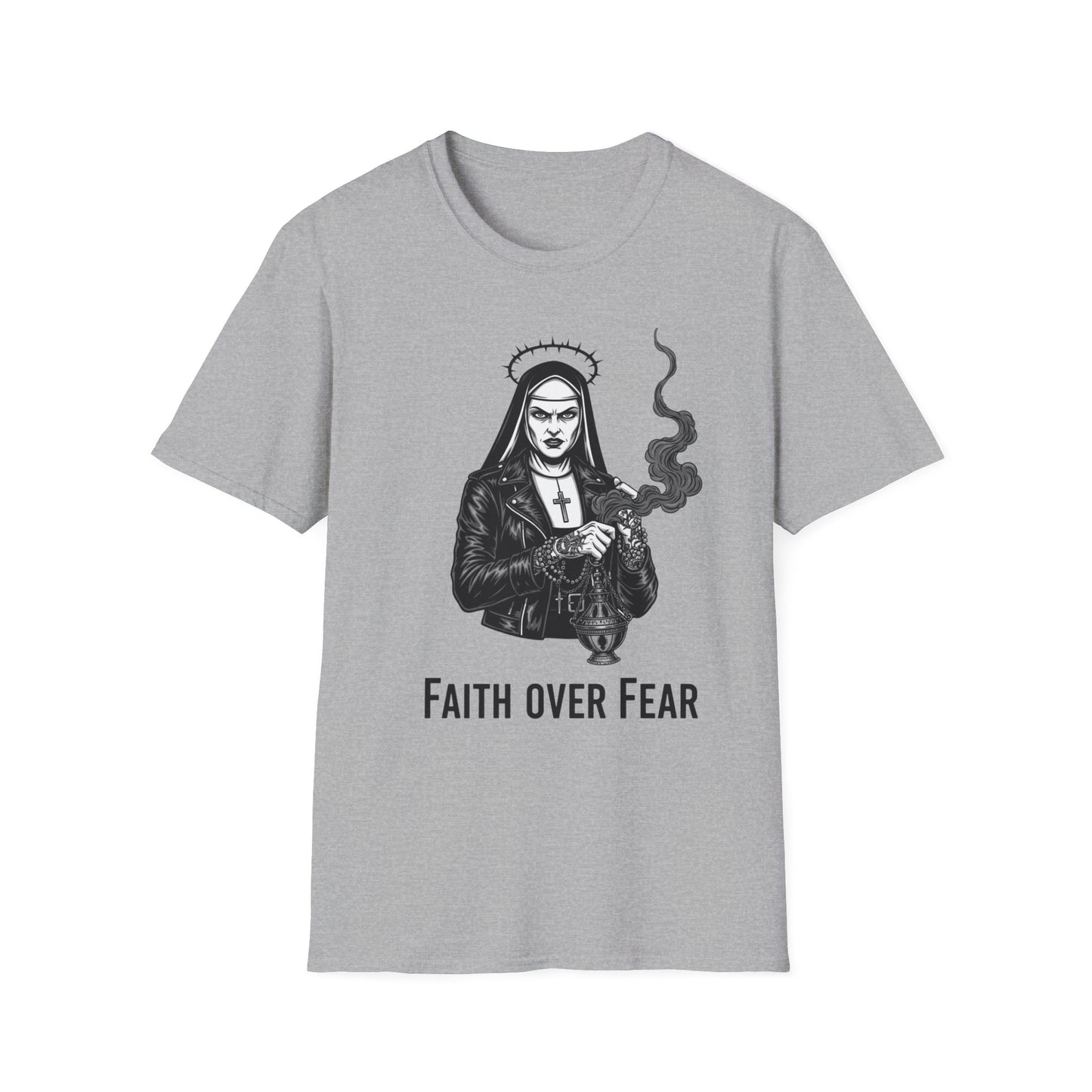 Gothic Graphic Tee - "Faith over Fear" Unisex Softstyle T-Shirt