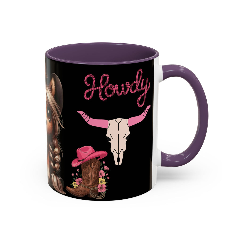 Cowgirl Coffee Mug — Howdy Pink Western Accent Mug (11/15oz)