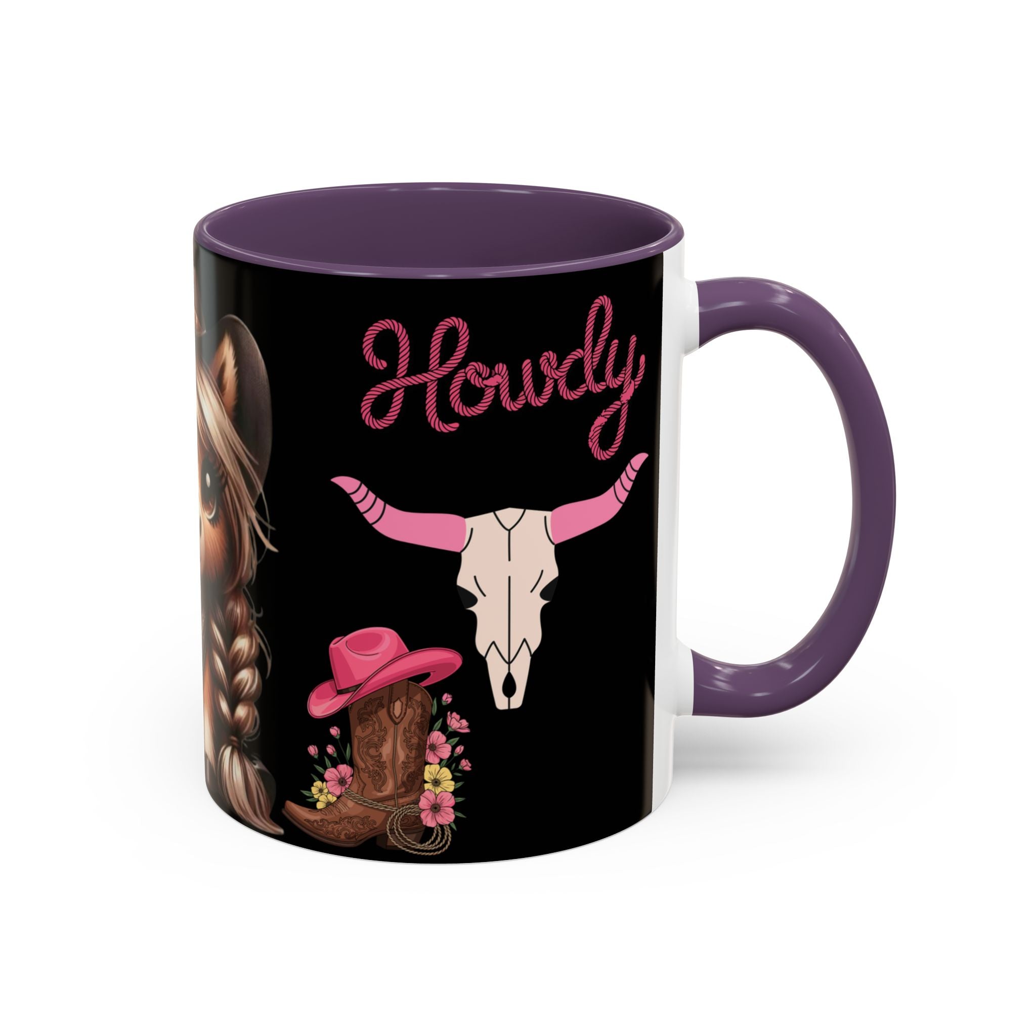 Cowgirl Coffee Mug — Howdy Pink Western Accent Mug (11/15oz)