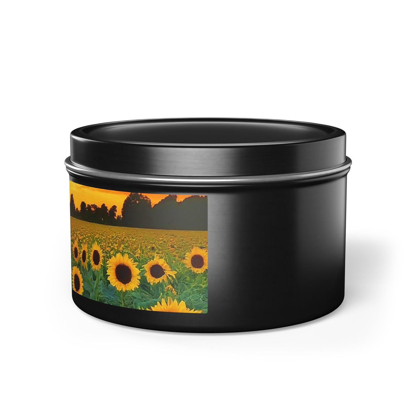 Beautiful Scented Sunflower Tin Candles