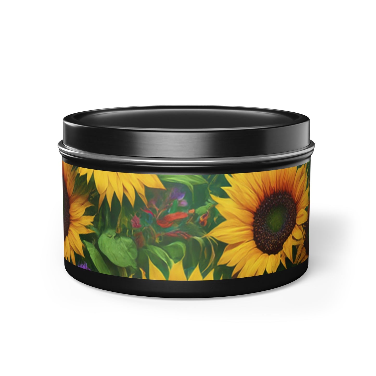 Sunflower Design Soy Wax Blend Tin Candles