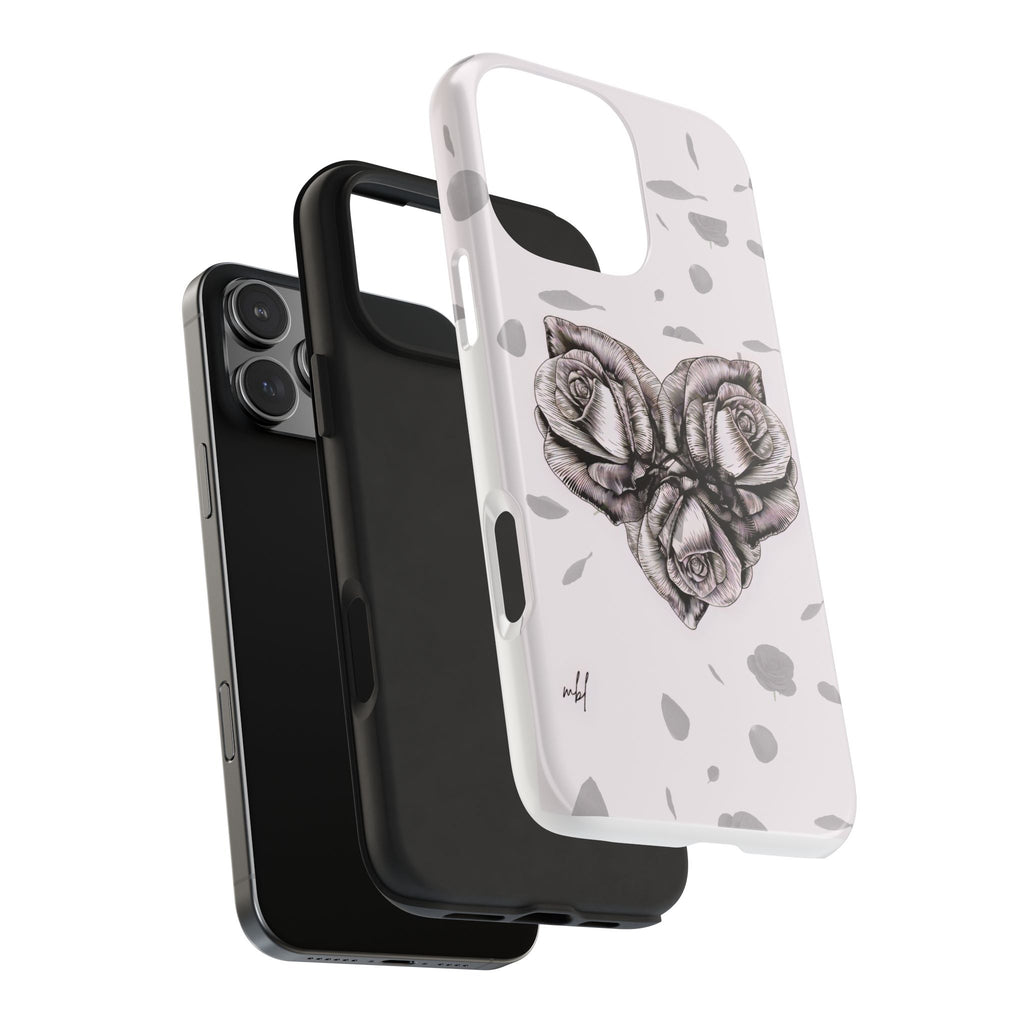 IPhone Phone Case Artistic Floral Tough Phone Cases - Heart Rose Design
