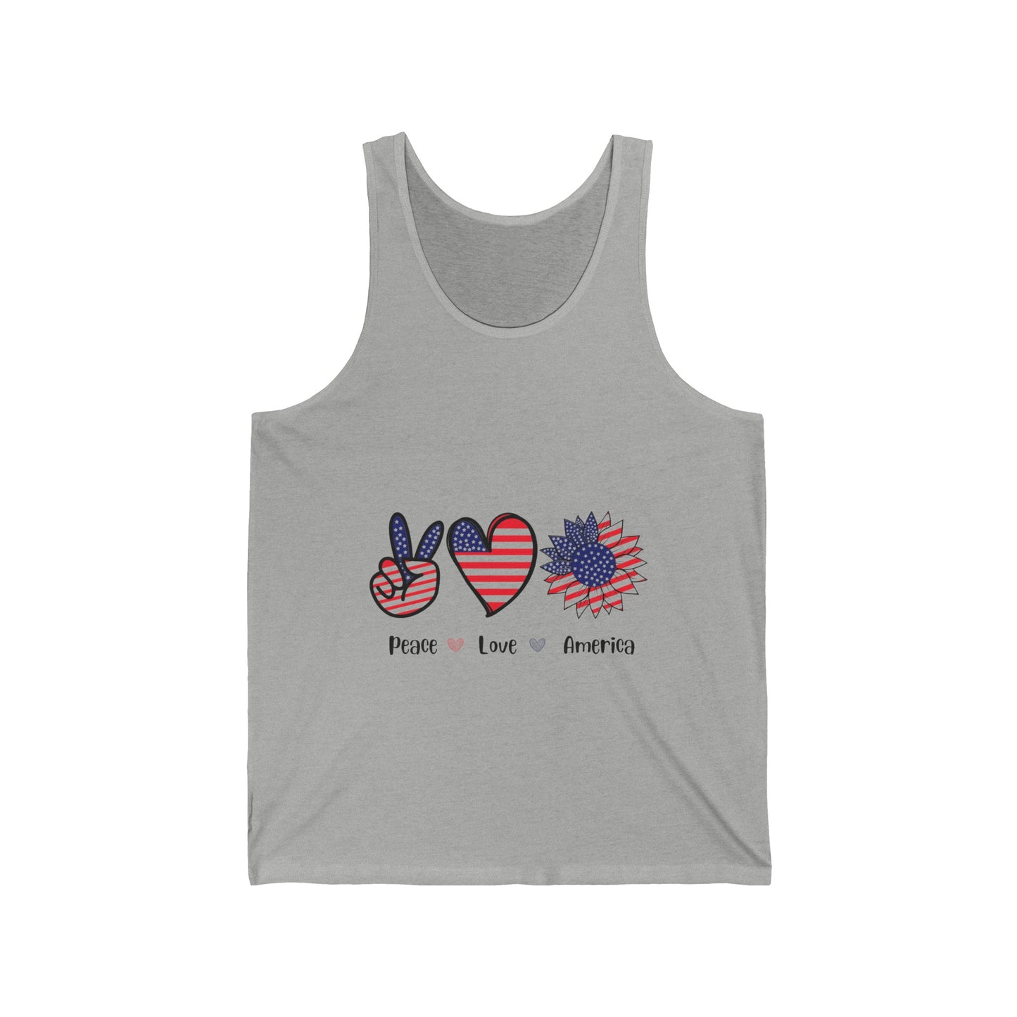 Comfy Peace Love America Jersey Tank