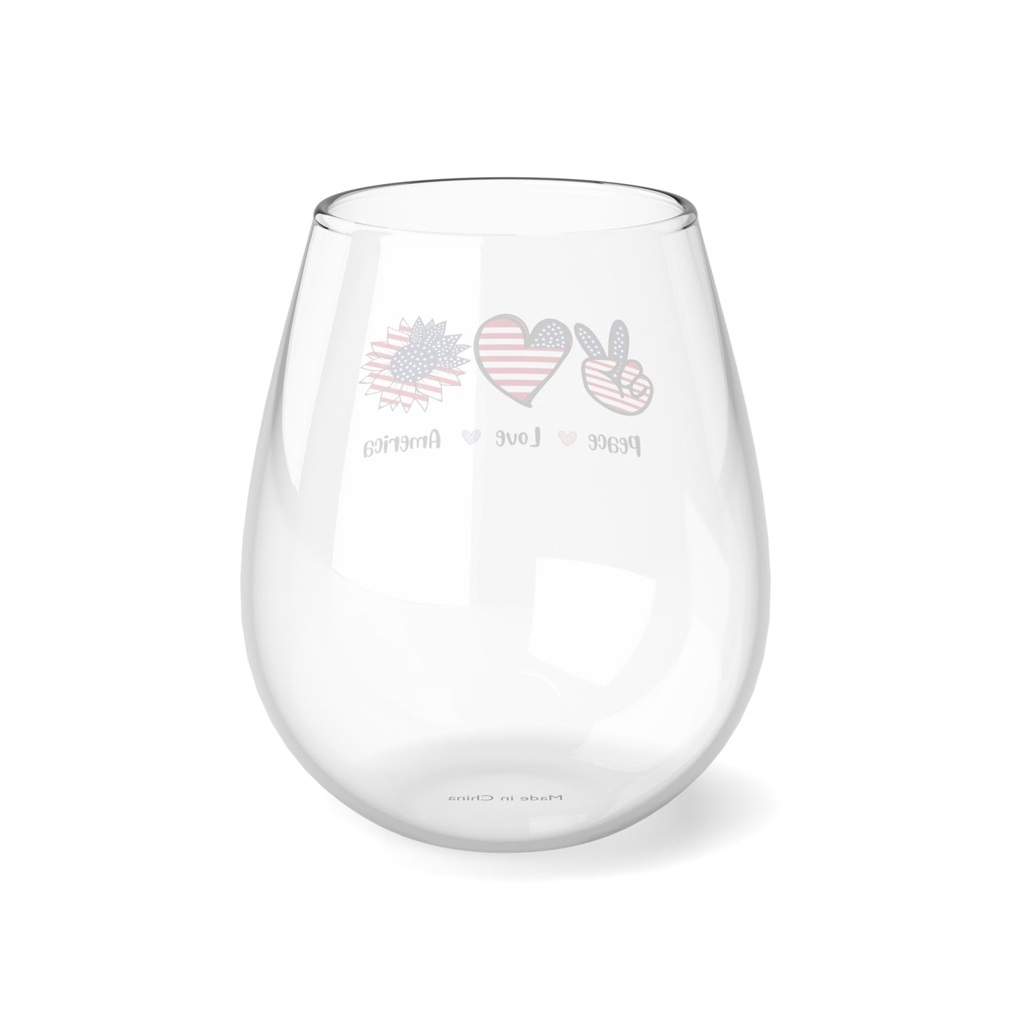 Patriotic Party Sips: Fourth of July Stemless Wine Glass, 11.75oz