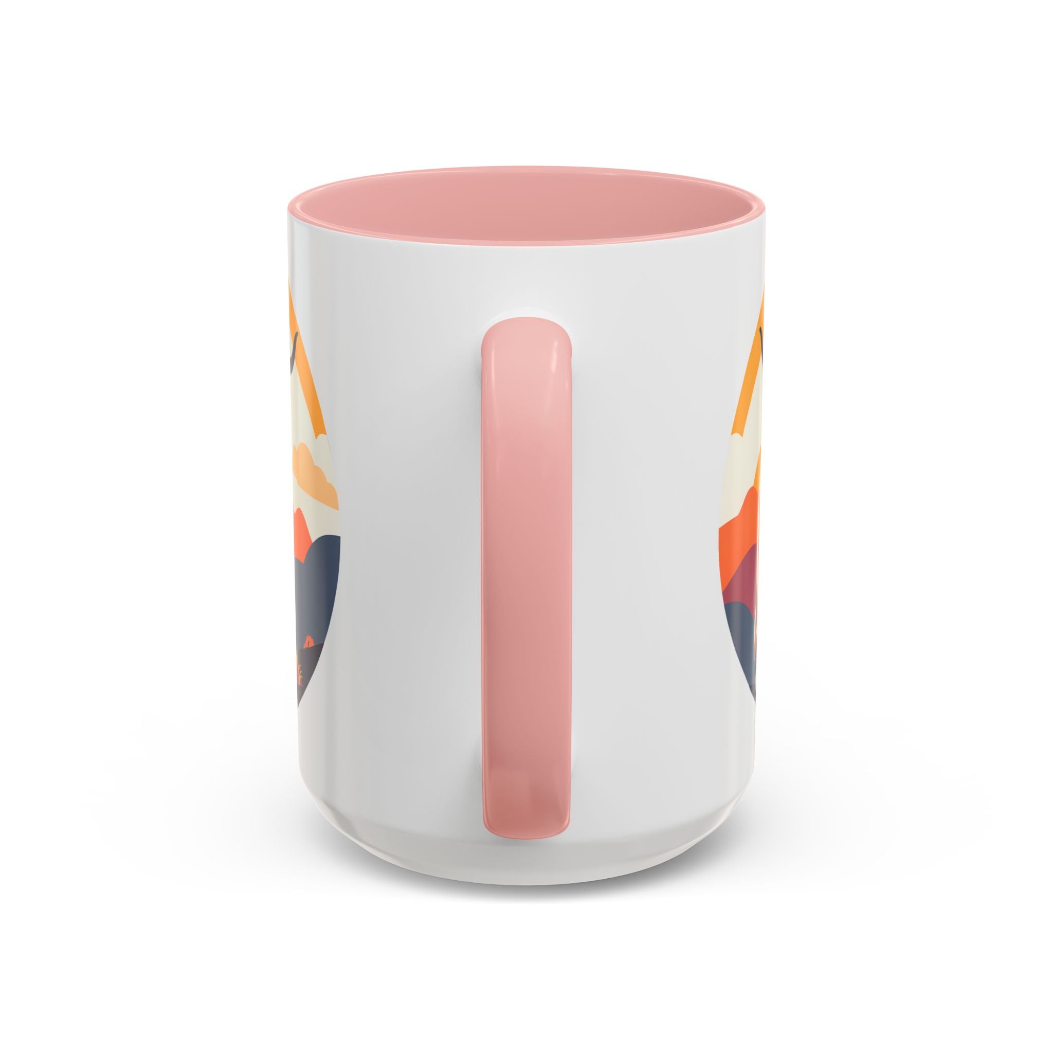 Highland Cow Coffee Mug Retro Sunset Accent 15oz