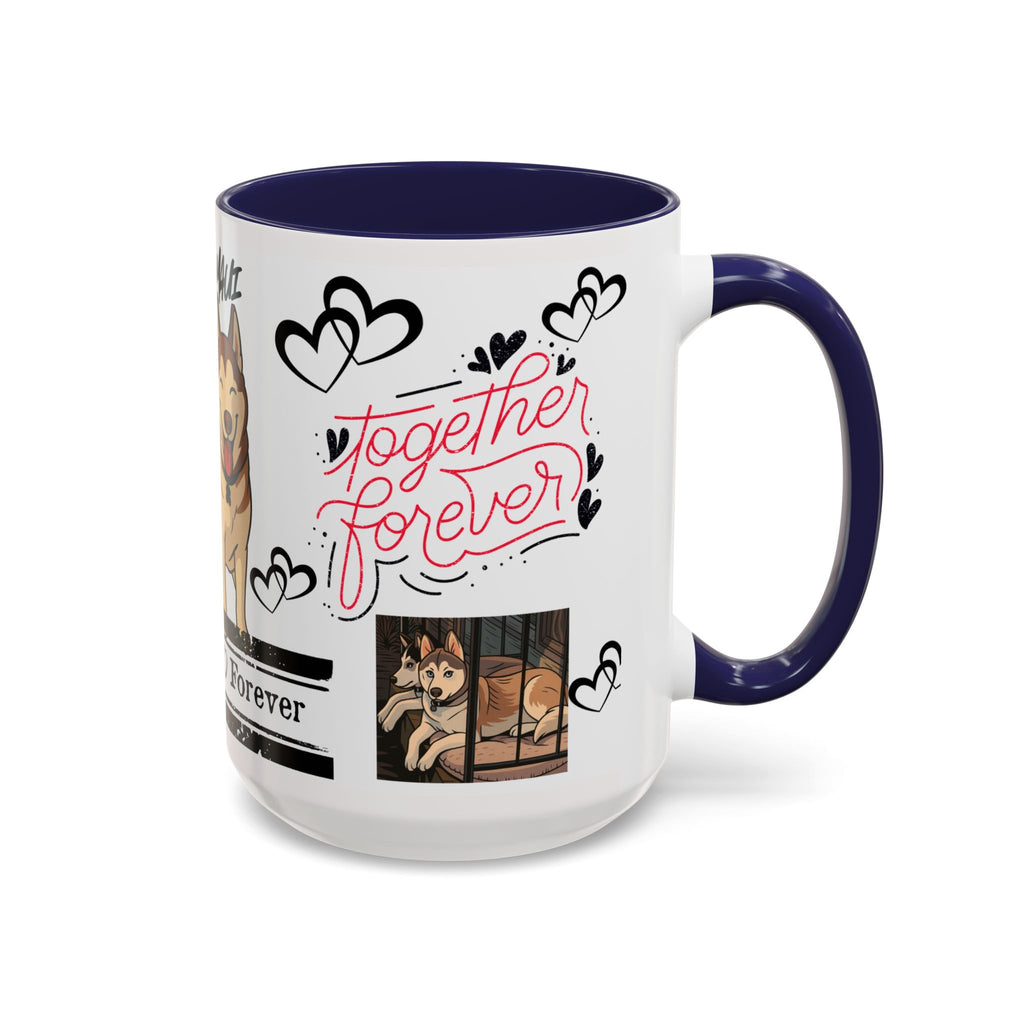 Husky Couple Coffee Mug — “Together Forever” Personalized Pet Lovers Gift
