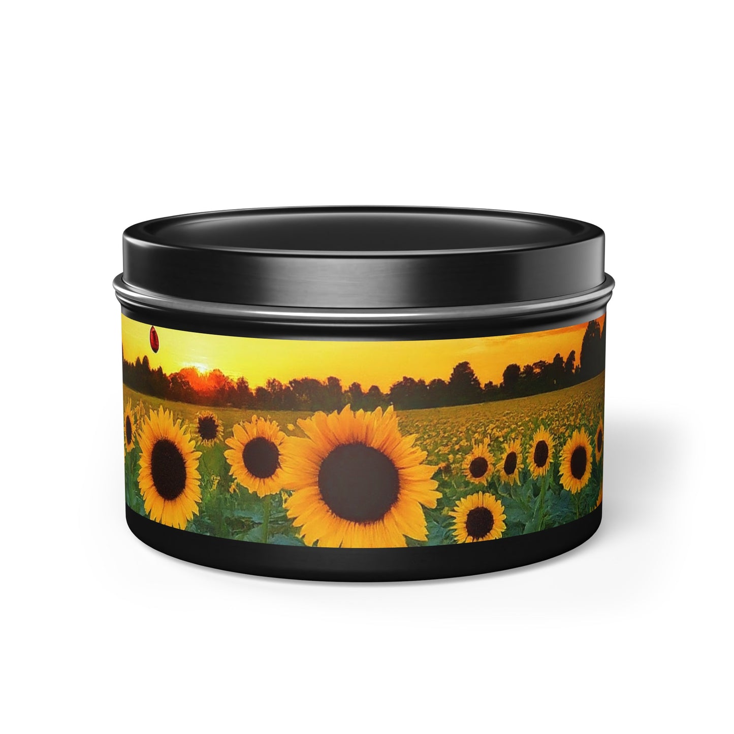 Beautiful Scented Sunflower Tin Candles