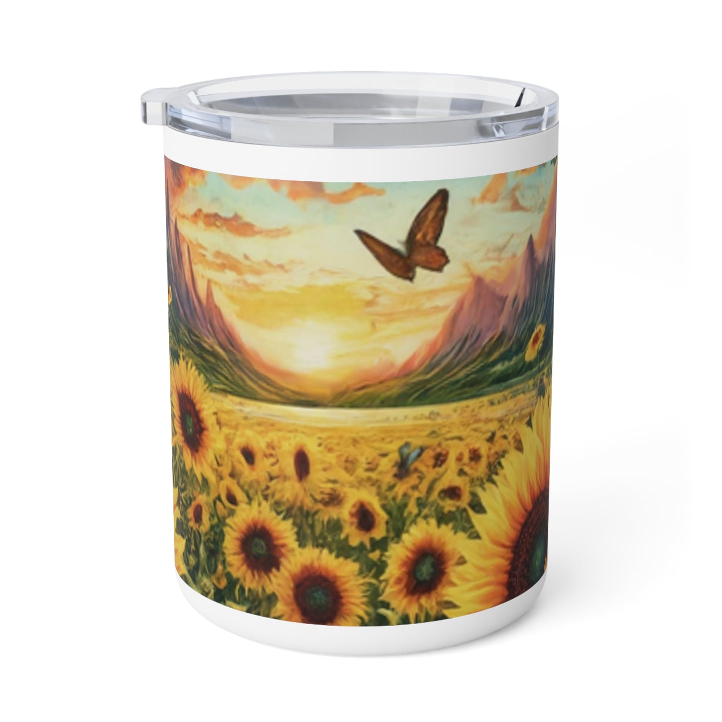 Sip in style anywhere with our Sunflower Insulated Coffee Mug, 10oz